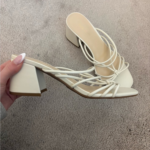 Nine West Cream Strappy Mules - Picture 2 of 3